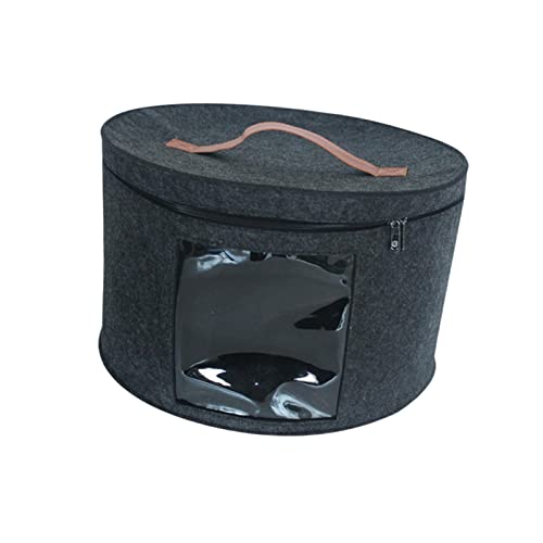 Colcolo Caja de Almacenamiento de Sombreros Caja de Sombreros de Gran Capacidad para Mujeres Hombres Sombreros de ala Redonda portátil Organizador Cajas de, Negro Grande