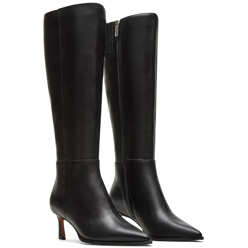 Celbreez Knee High Boots Women Kitten Heel Pointed Toe Tall Boots for Women Side Zipper Long Boots comfortable Fall Boots 2025 Winter Party Outfits Shoes