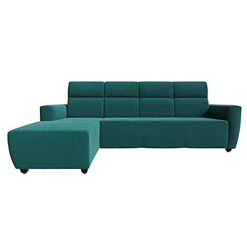 Image of Wakefit Sofa Set | 3 Year Warranty | Sofa 3 Seater, 3 Seater Sofa for Living Room, Wooden Sofa Set, 3 Seater + Left Aligned, Sofa for Living Room - Belize(Reflection : Aqua Blue)