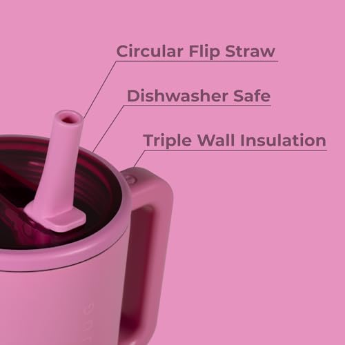 Image of HydroJug Traveler - 32 oz Water Bottle with Handle & Flip Straw - Fits in Cup Holder, Leak Resistant Tumbler-Reusable Insulated Stainless Steel & Rubber Base - Gifts for Women & Men, Taffy