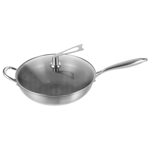 Wok de acero inoxidable con recubrimiento antiadherente y tapa miniatura 1