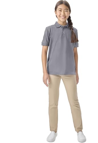 Image of Classroom School Uniforms for Boys and Girls Short Sleeve Pique Polo | Unisex Youth Shirt, Matching Ribbed Collar, Banded Sleeves, Three-button Placket, Comfortable Fit, School Uniform Essential