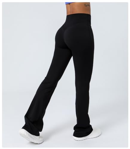 BSLVWG Bootcut Yoga Hosen für Frauen, High Waist ausgestellte Leggings Breites Bein Bottom Gym Casual Work Flare Hosen – Bild 4