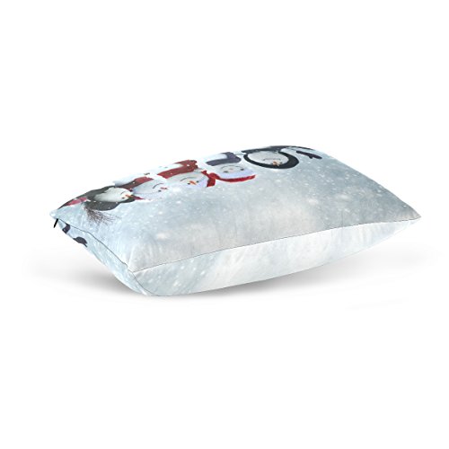 Top Carpenter Snowman With Christmas Hat Velvet Oblong Lumbar Plush Throw Pillow Cover/Shams Cushion Case - 16X24In - Decorative Invisible Zipper Design For Couch Sofa Pillowcase Only #TOP4