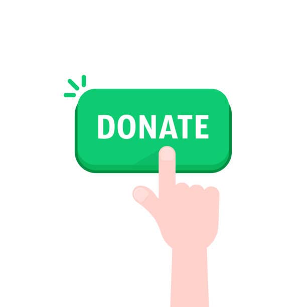 uv printed acrylic board |hand push on donate green button sign | double side tape|size: 160mm x 100mm