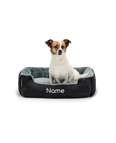 {Sofás para Perros Medianos Sofás para Perros lionto Cama para Perros Perros Cojín Perros sofá con Cojín Reversible, (M) 60x48 cm Gris/Negro