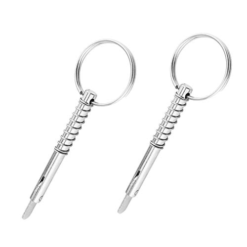 B Baosity 2 TLG. Boot Edelstahl Steckbolzen Schnellverschlussstift mit Zugring für Deckscharnier, Φ 5 mm, 51 mm Länge