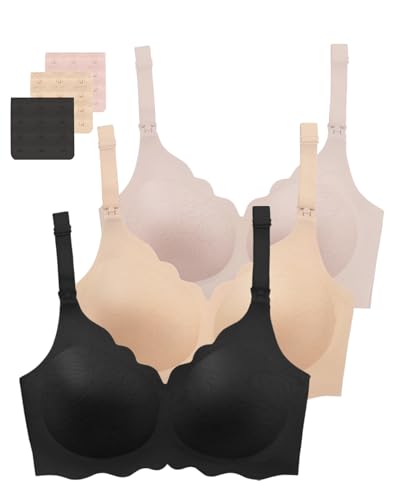 Gailife Floral Nursing Bras for Breastfeeding Comfort Maternity Bras for Pregnancy Seamless Bralettes with Extra Extender