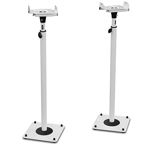 Supports haut-parleurs blancs télescopiques pieds réglables audio Drall LS-1W