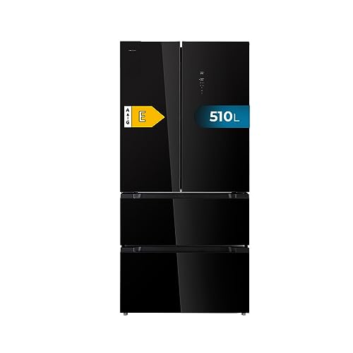 Cecotec Frigorífico Puerta Francesa de Cristal de 510 L Bolero CoolMarket FD 510 Glass E. 183 cm de Alto, 84 cm de Ancho