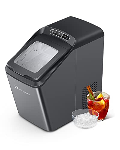Nugget Ice Maker, Qualeben Countertop Ice Maker Machine 26lb/Day, Self-Cleaning, Auto Water Refill Crunchy Chewable Ice Maker with 4.8lb Ice Bin & Scoop, Sonic Ice Maker for Home/Kitchen/Office/Party