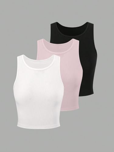 Image of Toochki Tops for Women Crop Top for Women's Tank Activewear Tee Sports Western Casual Cotton Camisole Pack of 3 Combo