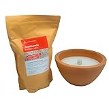 Schwabenfire Spezial Outdoor Kerze Terrakotta Natur 24cm + 1KG Wachs Outdoorkerze groß Windlicht...