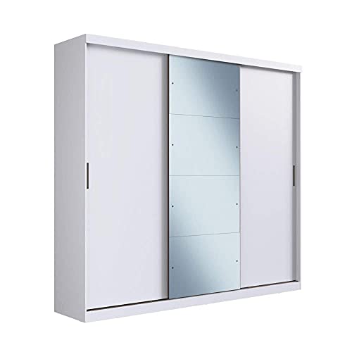 Guarda Roupa Casal 3 Portas Correr 6 Gavetas e Espelho Tiatã Yes Casa Branco