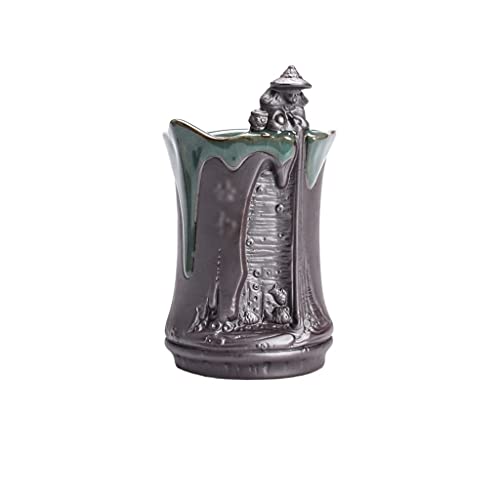 HIHELO Jardineras para Plantas de Exterior Maceta de cerámica cerámica Bonsai Planta Verde pequeño en Maceta paisajismo Maceta decoración casera Maceta Maceta Jardineras (Color : D, Size : M)