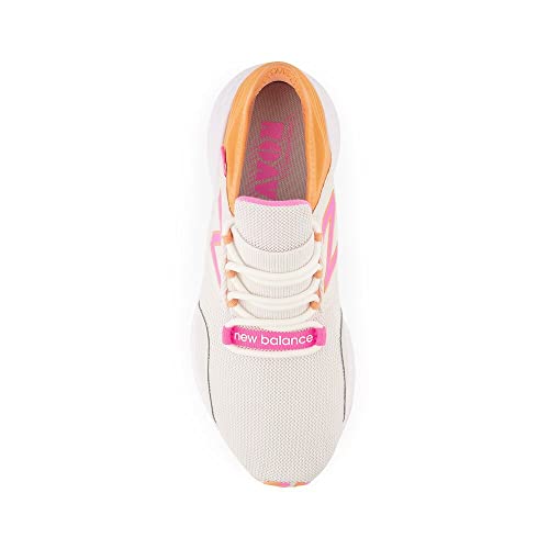 Image of New Balance Kid's Fresh Foam Roav V1 Lace-up Running Shoe Running Shoe, Nimbus Cloud /Peach Glaze /Vibrant Pink, 3.5 Big Kid