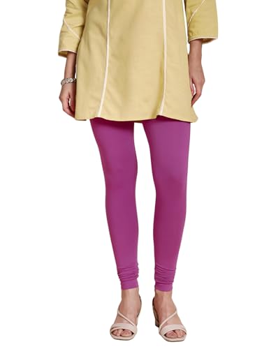 Image of TWIN BIRDS Churidar Leggings for Women | Super Stretchable Cotton Elastane | Wide Waistband | Comfortable Daily Ethnic, Casual & Kurti Wear