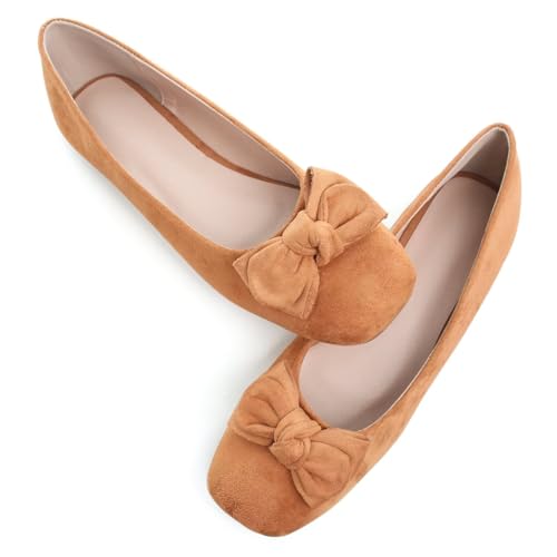 Hee grand Flats for Women Comfortable Wide Width Square Toe Ballet Shoes Dressy Slip On Loafers3
