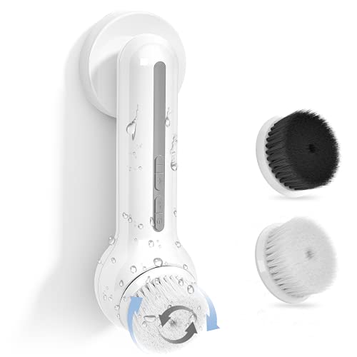 Electric Facial Cleansing Brush: Face Brushes for Cleansing and Exfoliating - Spin Face Cleansing Brush with Wall Holder - Rechargeable Face Scrubber with 6 Speeds Adjustment