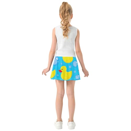 Girls' Shorts Athletic Skorts Tennis Skirts Kids Toddler School Skirt Yellow Ducks Blue 3t4