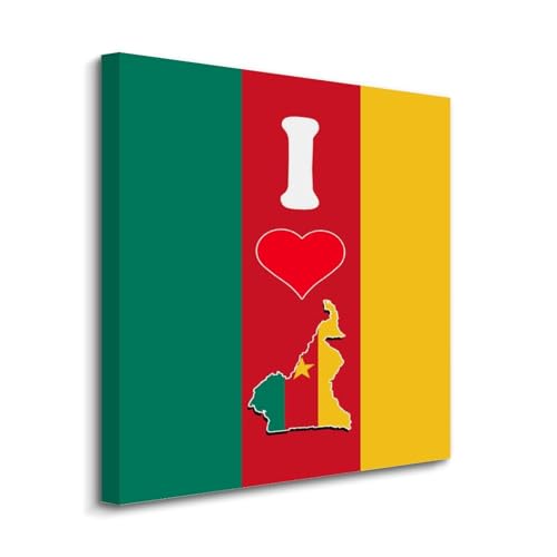 Lienzo de la bandera de Camerún de 20x20 pulgadas para decorar tu sala de estar o cocina