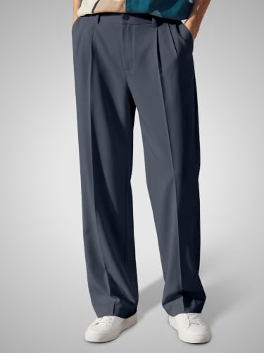 Image of FTX Men's Korean Style Casual Trouser | Premium Lycra Stretch Fabric | Smart Regular Fit | 2 Side Pockets | Comfortable Stretchable Everyday Wear Pants