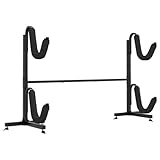 vidaXL Lagerregal für 2 Kajaks, Kajakregal mit 2 Ablagen, Standregal für Kajak SUP-Board Kanus Paddelbrett, Kajakhalter Ständer, Stahl