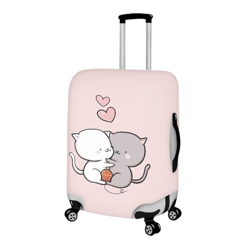 Image of Mumeson Girls Womens Travel Luggage Cover Cartoon Cat Pink Suitcase Protecert Cover Case Holiday Travel Dust-proof Suitcase Cover for 30 31 32 inches