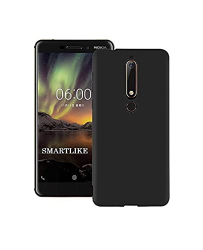 Image of Mobile Back Cover Case for Nokia 6.1 (Silicone Case|CameraProtection|Black SC1510)