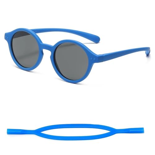 One to four years old Baby Silical Gel Glasses UV400 Protection Polarized Strap Baby Girl Flexible Sunglasses with Free Silicone Rope,C6 Free Rope,0,24 Month D901