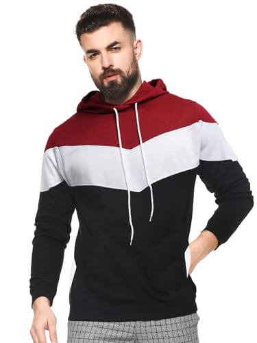Image of LEOTUDE Men's Loop Knit Round Neck Hoodies (Color Multicolor)