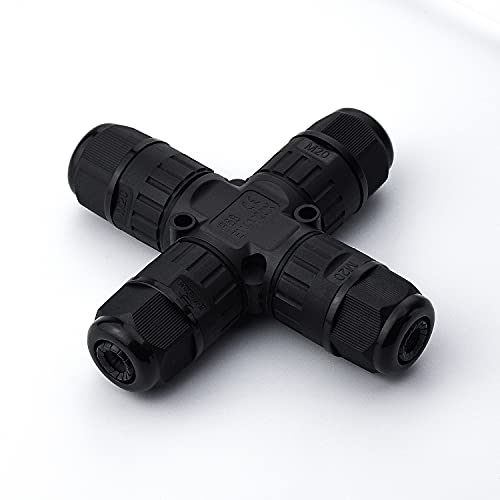 4-Wege 3-poliger wasserdichter Steckverbinder Outdoor-Anschlussdose IP68 Elektrische Steckverbinder für 5 mm-12 mm Kabel,Outdoor,Garten,Weihnachtsbeleuchtung,Stra?enlaterne, LED-Lampe,Solarbedarf Cover