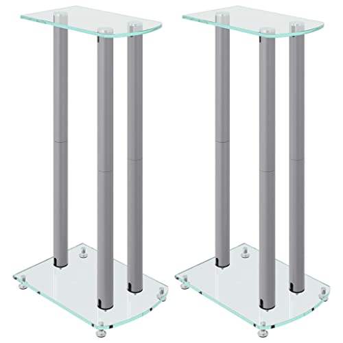 Support haut-parleur réglable en aluminium argenté lot de 2 - 2