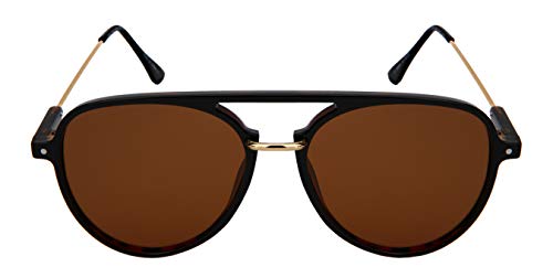 Edge I-Wear Flat Top Aviator Sunglasses for Men Pilot Sunglass Women Polarized Lens3344-FLP-2(DEMI.sd2)2