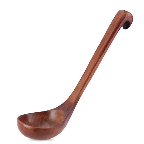 Friday Holz-Suppenkelle, Schöpfkelle, Saucenkelle, Suppenlöffel Aus Natürlichem Holz, Breilöffel, Leichtes Küchengerät Im Japanischen Stil Zum Essen, Mischen, Rühren Und Kochen