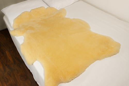 Image of CleanSheep Extra Wide Medical Sheepskin, USA Made, Washable, Pressure Relief Natural Underlay for Bed