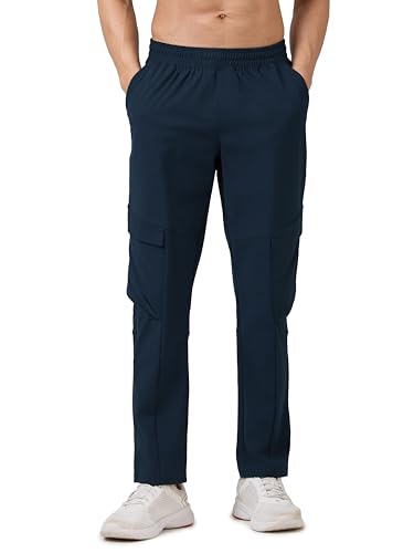 Image of TECHNOSPORT Men's Regular Fit Active Out Cargo Track Pants with UPF50+, Quick Dry for Gym, Sports & Regular Use