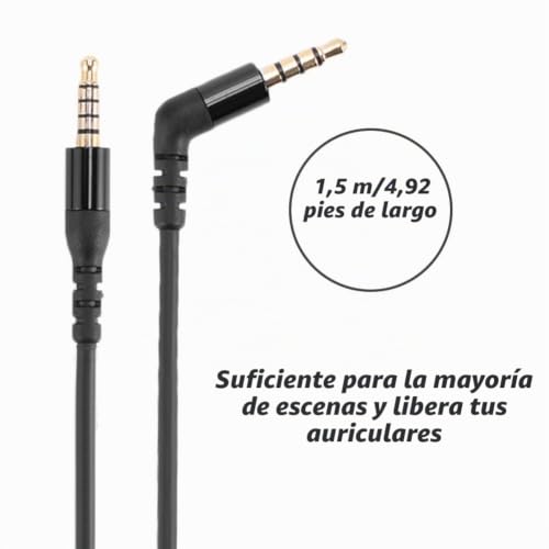 Miniatura 3 de Adhiper Arctis Nova Pro Cable De Audio Especial Para Auriculares Compatible Con Auriculares Inalámbricos Steelseries Arctis Nova Pro 1,5 M Negro