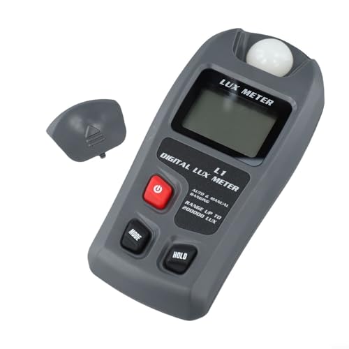 Gettimore Luxmetro digitale di illuminazione 0,1-200.000 Lux con memorizzazione dati, min/max/stadio medio, fabbrica, ufficio e casa
