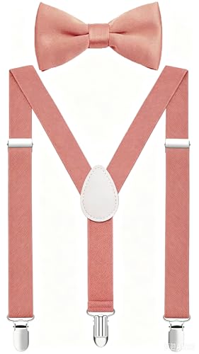 Image of Boys' Men's Suspenders and Bow Tie Set Elastic Adjustable