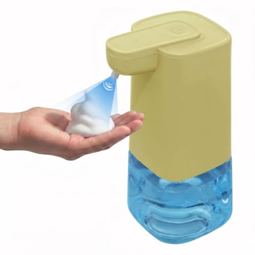 Image of Automatic Foaming Soap Dispenser with 200ml Foaming Handwash Refill Included, 350ml Touchless Soap Dispenser, Smart Infrared Sensor,IPX4 Waterproof for Kitchen & Bathroom (Yellow)
