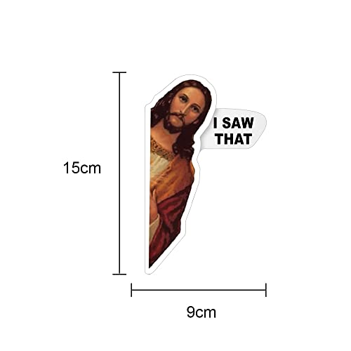 50 Pieces I Saw That Jesus Stickers, Funny Jesus Car Bumper Sticker Waterproof Vinyl Decals For Laptop, Skateboard, Water Bottle #TOP2