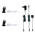 Monsing LED Spot Light Indoor Little Mini Spotlight 1.5W Accent Lights for Display, Paintings, Pictures, Plants, Jewelry, Shelves, Cabinets, Posters, Showcase (Warm White-2 Pack)