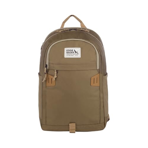 Eddie Bauer University Backpack 26L | Everyday Carry | Work | Travel | Commuter | Padded Laptop Sleeve | Stretch Bottle Pockets | Lightweight | Durable - Adler Green