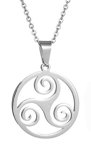 Preisvergleich Produktbild Unbekannt Générique Halskette Anhänger Medaillon Triskel aus versilbertem Stahl