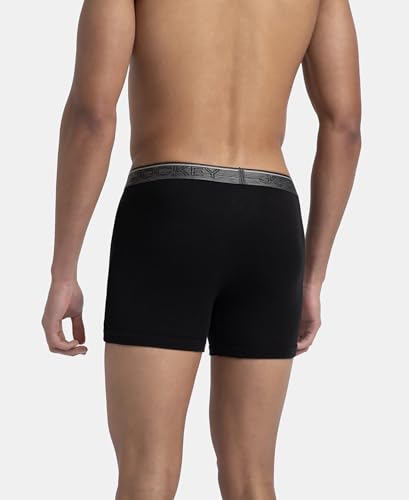 Image of Jockey 8009 Men Super Combed Cotton Rib Solid Boxer Brief with Ultrasoft and Durable Waistband (Pack of 3)