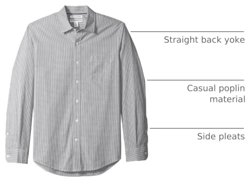 Image of Amazon Essentials Men's Regular-Fit Long-Sleeve Casual Poplin Shirt, Button Front, Business Casual, Collared