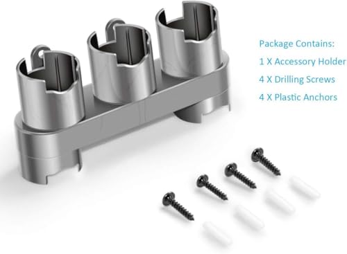Image of Vacuum Accessory Holder Compatible With Dyson V7 V8 V10 V11 V15 Gen5 Wall Mount Dock Organizer With 5 Slots Attachment Storage Rack Grey 1 Pack