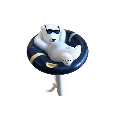 Floating Polar Bear In A Ring Thermometer for Swimming Pools Hot Tubs Pool Tub Pond