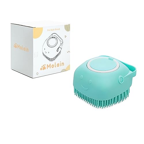 Molain Escova de banho para cães e animais de estimação, escova de silicone para cuidados de cães, e